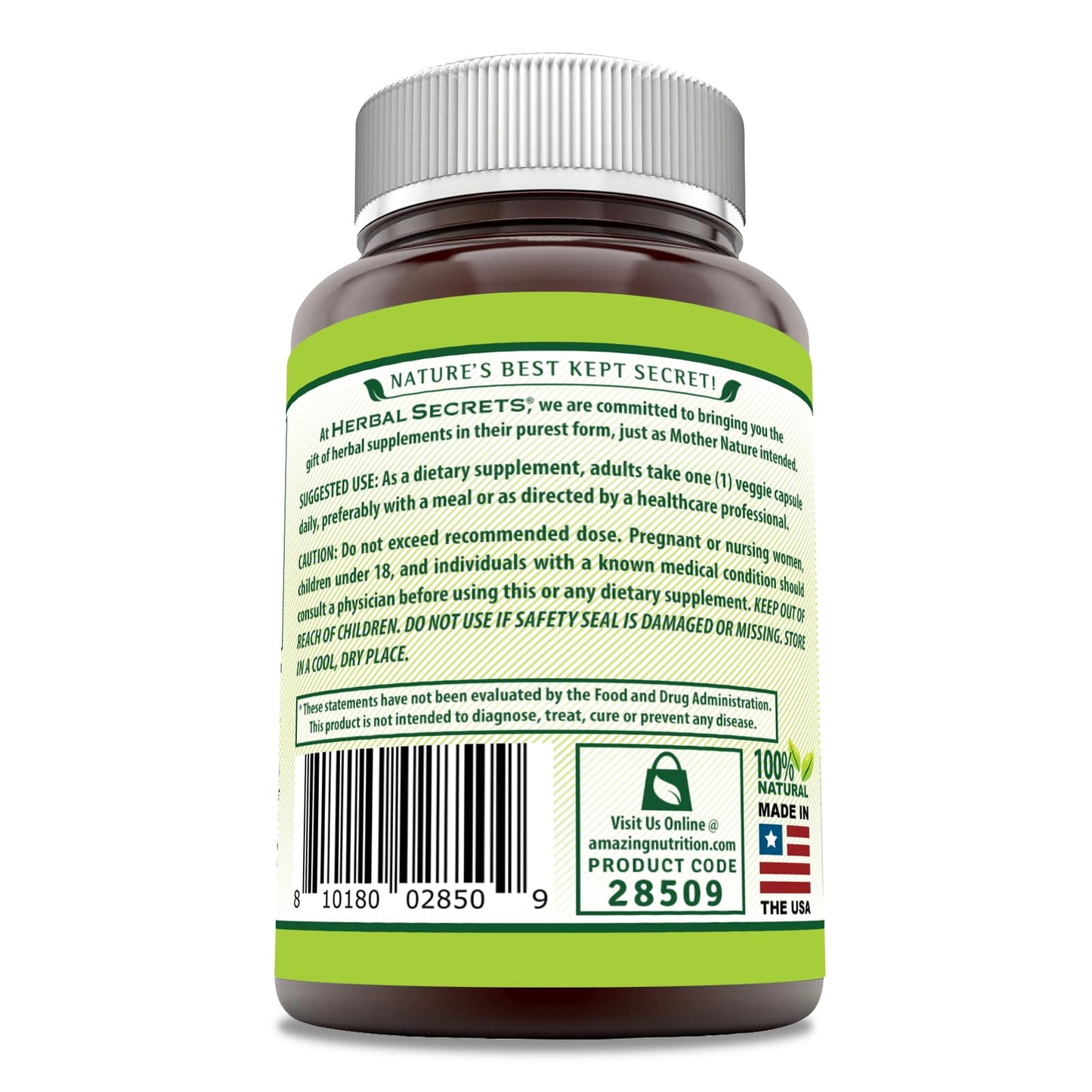 Herbal Secrets Neem Supplement - 500 Mg Per Serving | 120 Veggie Capsules | Non-GMO, Gluten Free, Made in USA