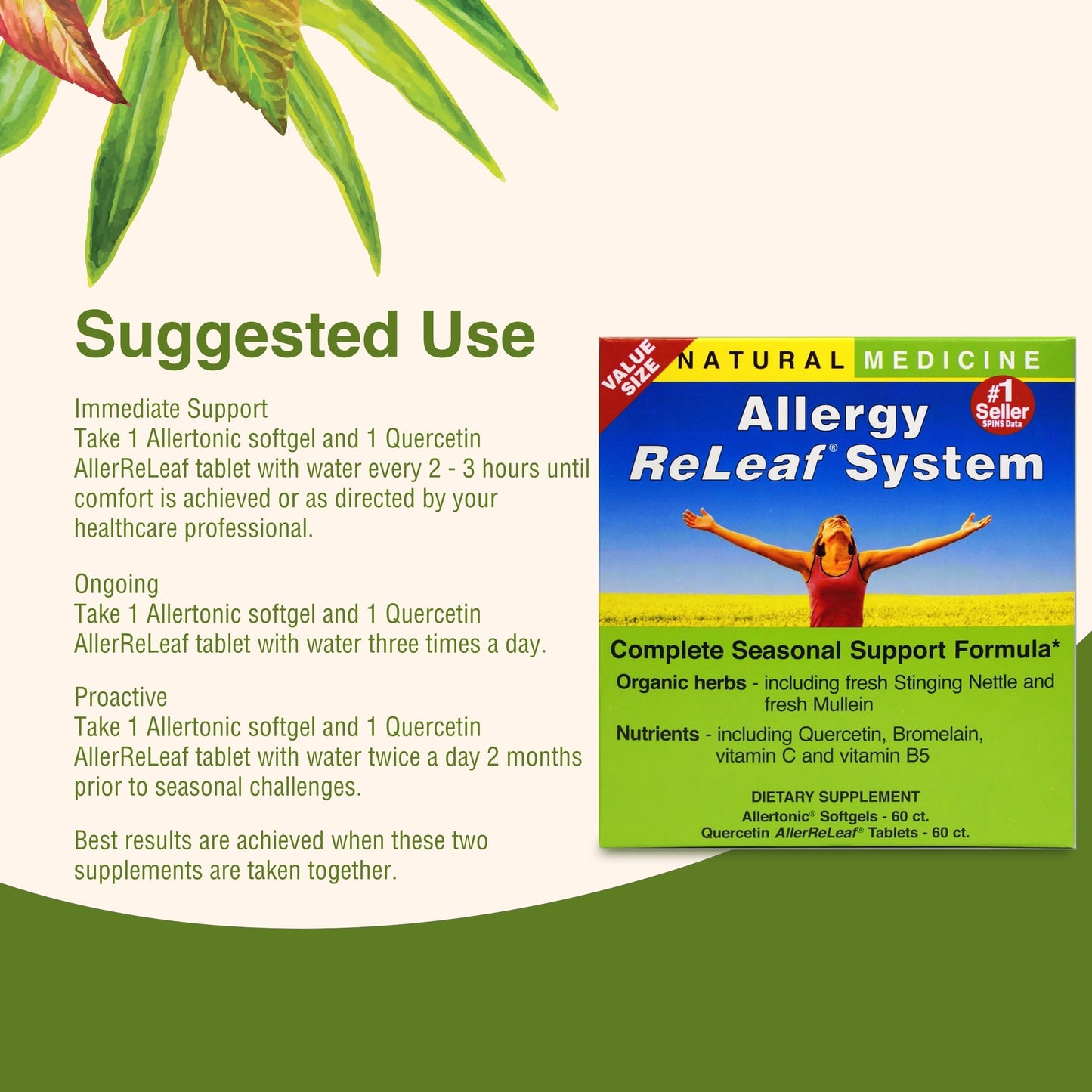 Herbs Etc. Allergy ReLeaf System – Seasonal Discomfort Support (60 Softgels or 60 Tablets)