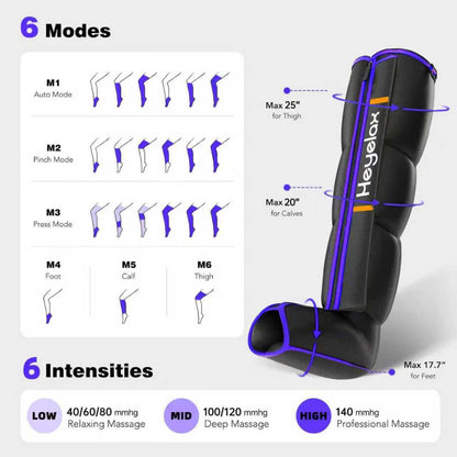 Heyelax Leg Compression Massager – Full-Leg Therapy Boots (Small) for Circulation & Recovery