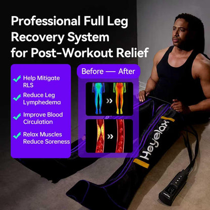 Heyelax Leg Compression Massager – Full-Leg Therapy Boots (Small) for Circulation & Recovery