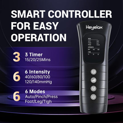 Heyelax Leg Compression Massager – Full-Leg Therapy Boots (Small) for Circulation & Recovery
