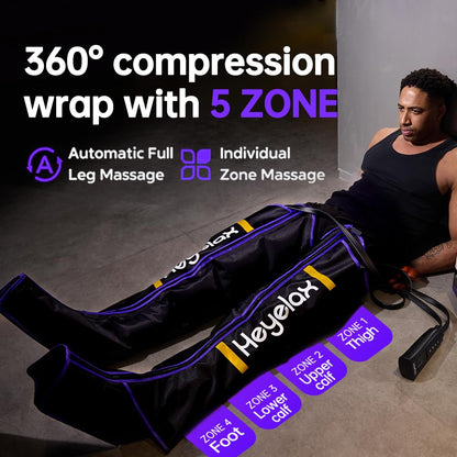 Heyelax Leg Compression Massager – Full-Leg Therapy Boots (Small) for Circulation & Recovery
