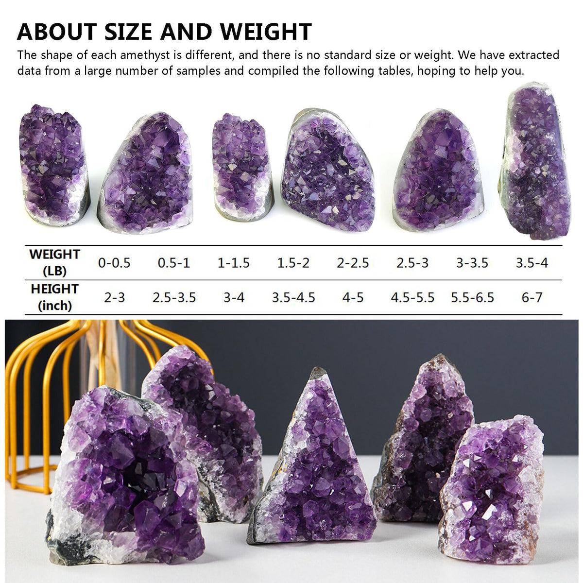 HIBCIGA Amethyst Cluster Geode – Raw Purple Quartz Crystal, 11-12 lb