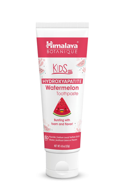 Himalaya Botanique Kids Hydroxyapatite Toothpaste – Watermelon Flavor, Fluoride-Free, Vegan, Gluten-Free 4 oz