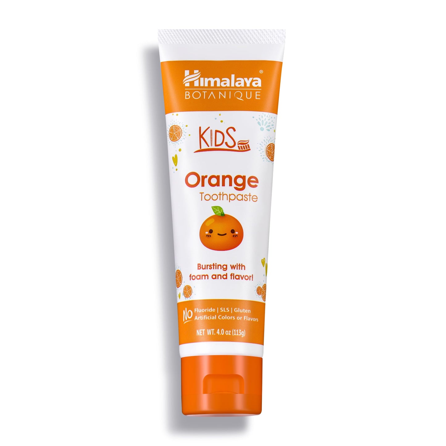 Himalaya Botanique Kids Toothpaste – Herbal Orange Flavor, Fluoride-Free, Vegan, SLS-Free, 4 Oz (1 Pack)