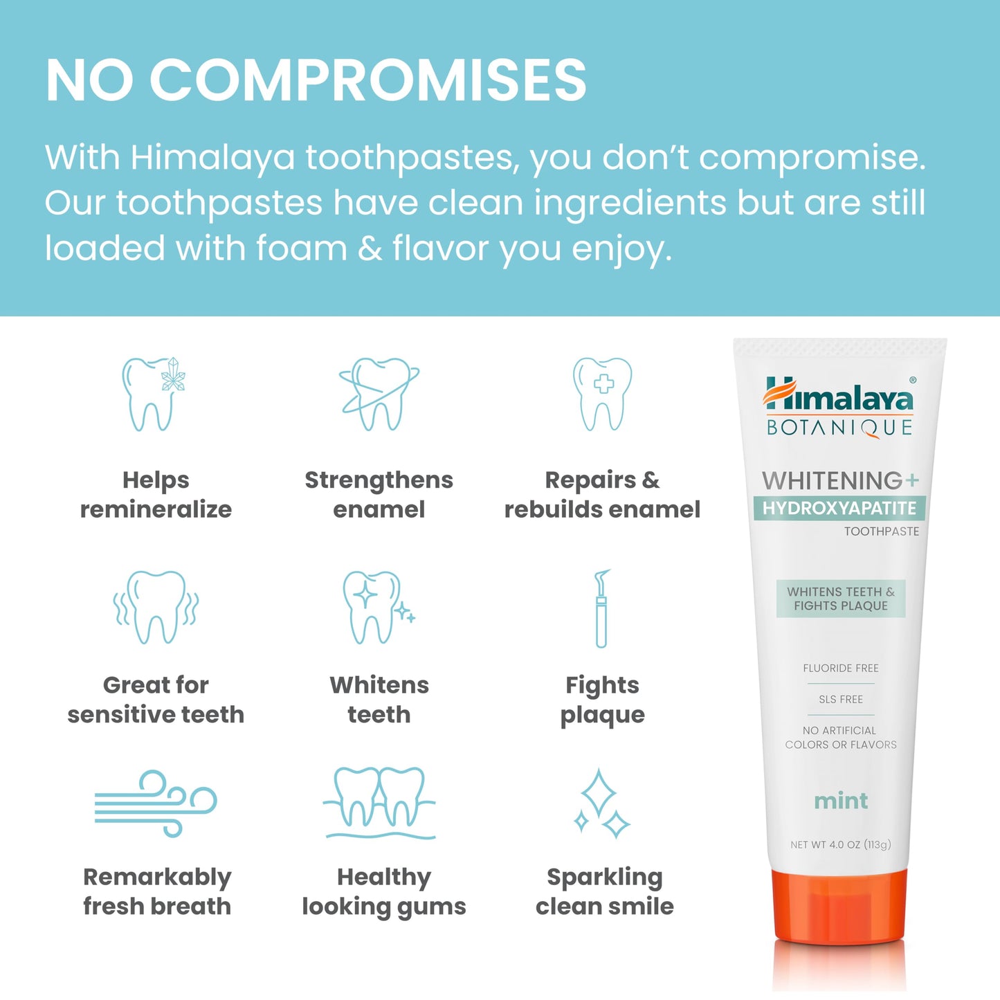 Himalaya Botanique Whitening Toothpaste with Nano Hydroxyapatite - Mint, 4 oz