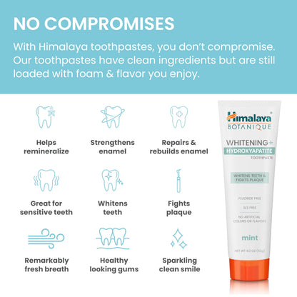 Himalaya Botanique Whitening Toothpaste with Nano Hydroxyapatite - Mint, 4 oz
