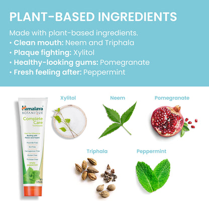 Himalaya Botanique Complete Care Toothpaste - Herbal, Fluoride Free, SLS Free, Cruelty Free | 5.29 oz (4 Pack)