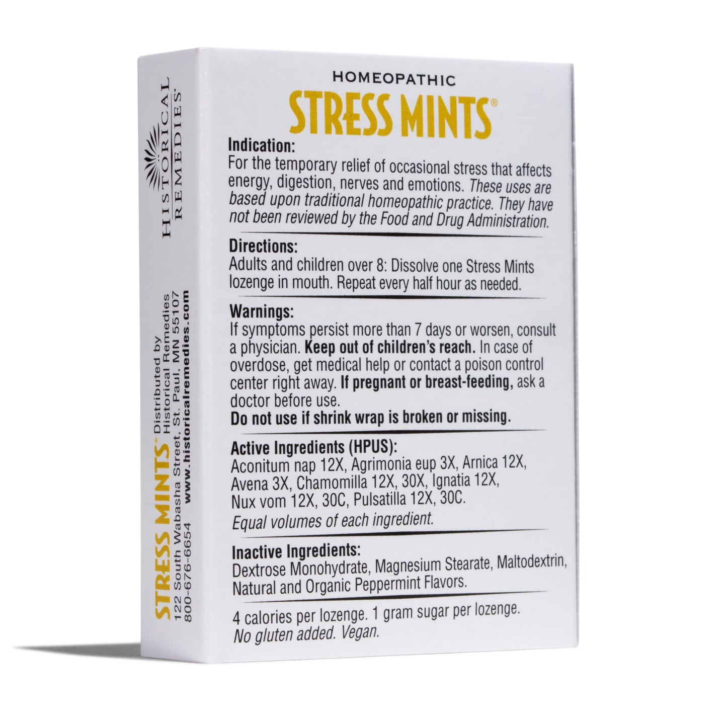 Historical Remedies Stress Mints (12 Pack) | Homeopathic Lozenges for Stress & Digestion, Organic Peppermint, Vegan & Gluten-Free