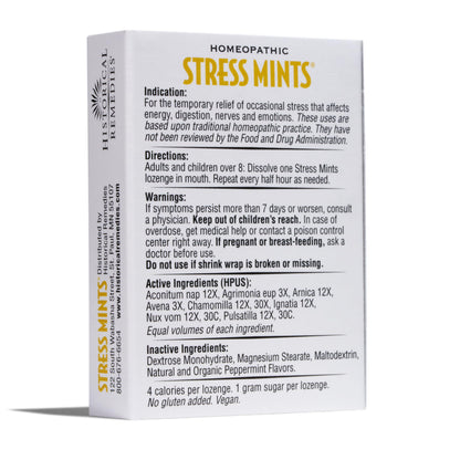 Historical Remedies Stress Mints (12 Pack) | Homeopathic Lozenges for Stress & Digestion, Organic Peppermint, Vegan & Gluten-Free