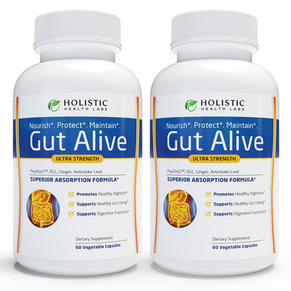 Holistic Health Labs Gut Alive – Zinc-Carnosine Digestive Support (60 Count, Pack of 2)