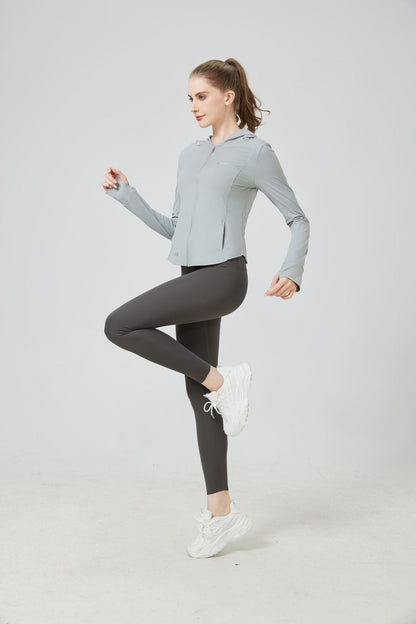 سترة رياضية بغطاء رأس، حماية من الأشعة فوق البنفسجية 50+