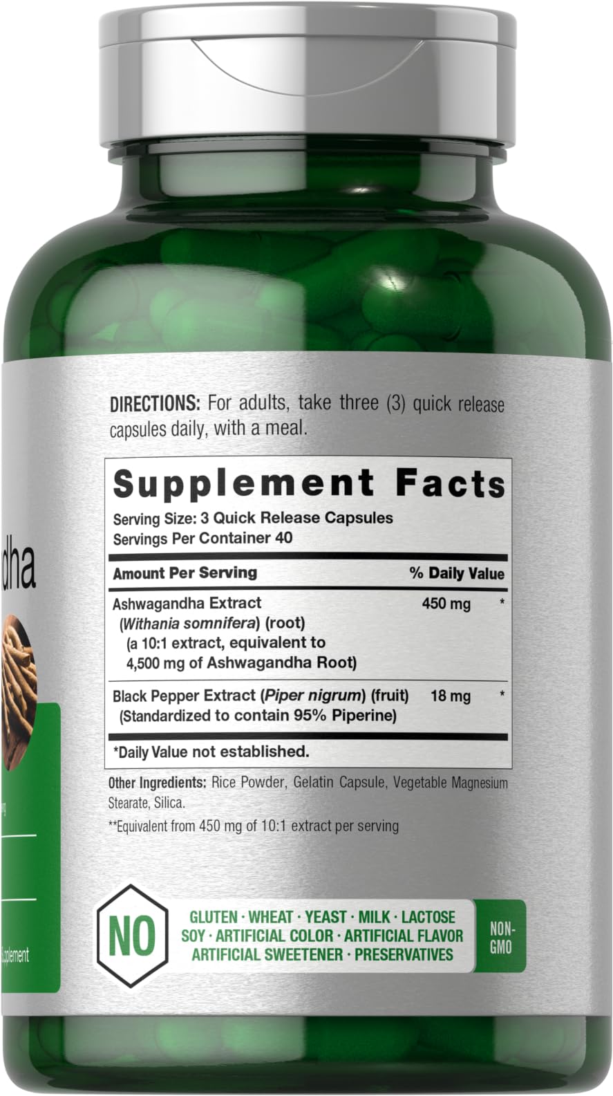 Horbäach Ashwagandha Supplement | Max Strength, 120 Capsules | Non-GMO & Gluten Free