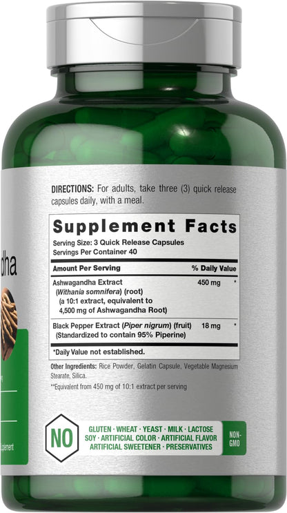 Horbäach Ashwagandha Supplement – Max Strength – 120 Capsules (Pack of 2)