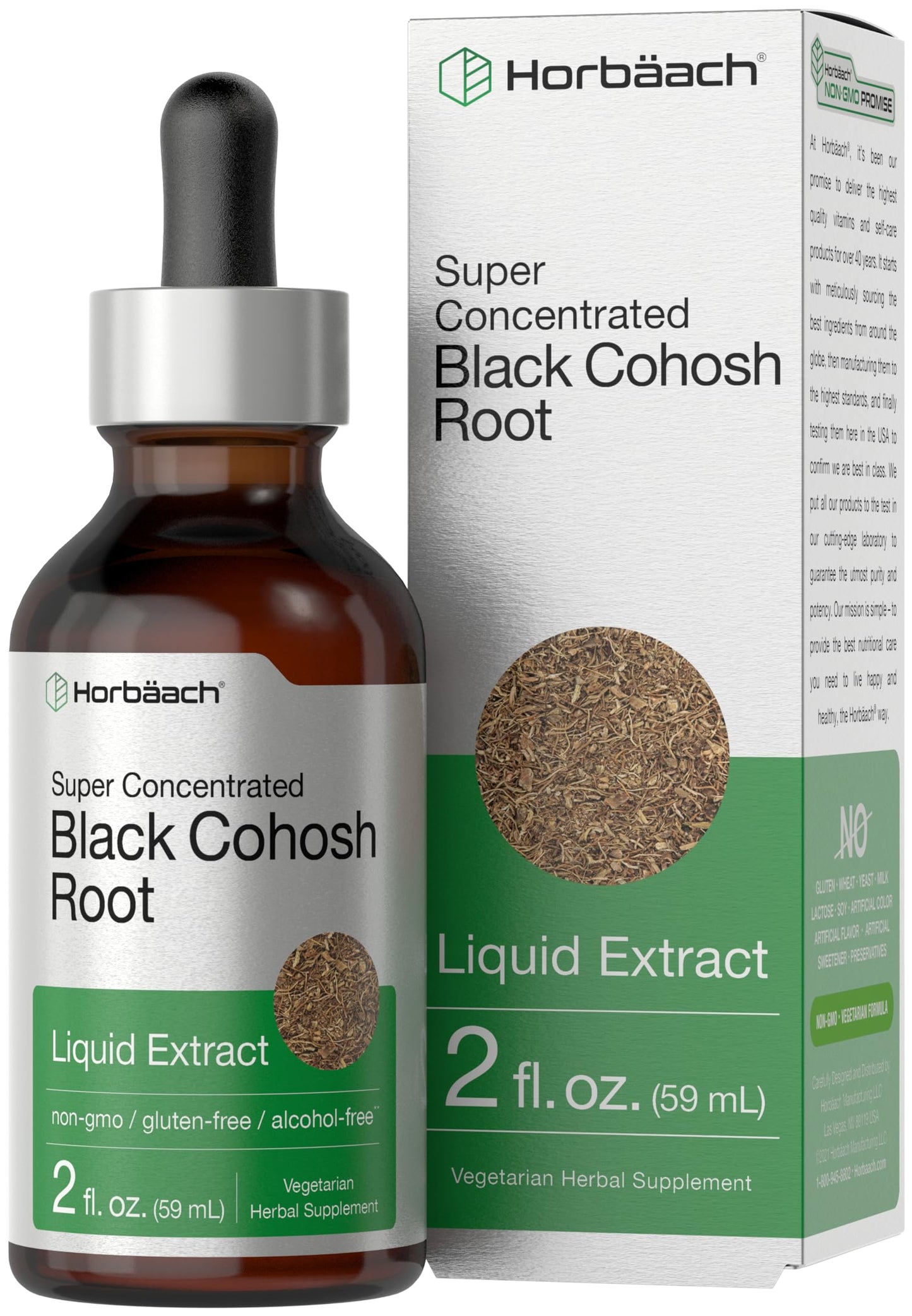 Horbäach Black Cohosh Root Tincture - 2 fl oz, Alcohol Free, Vegetarian