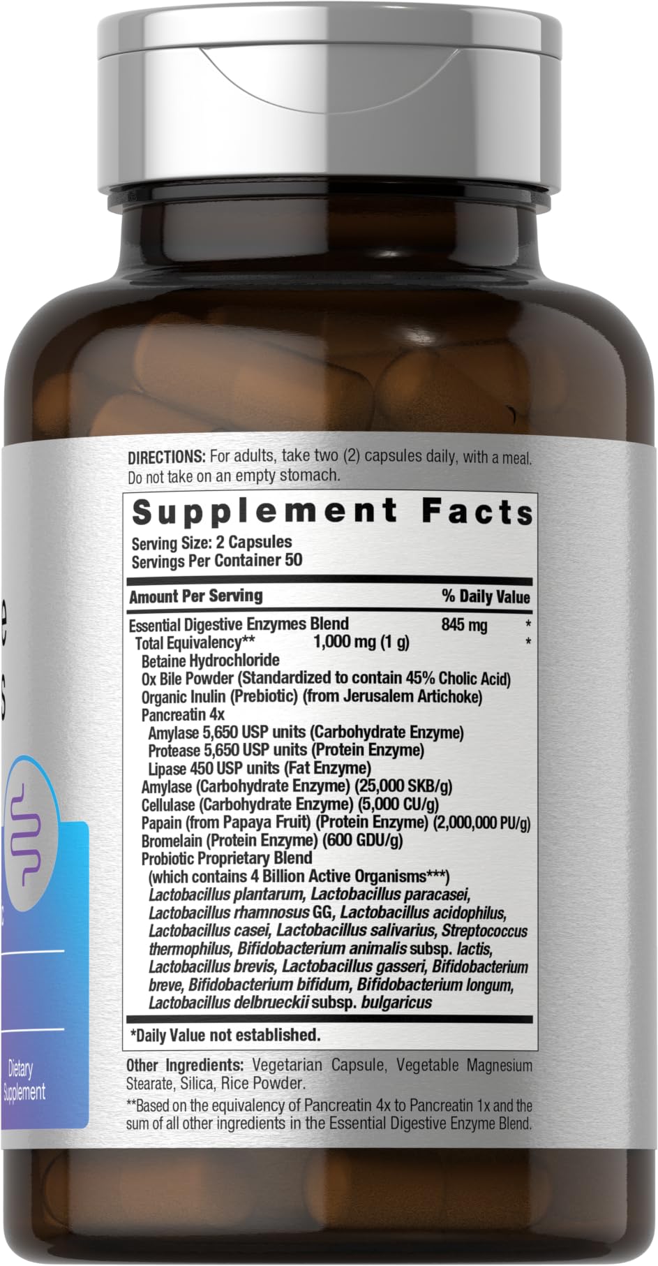 Horbäach Essential Digestive Enzymes – 100 Capsules | Non-GMO & Gluten Free