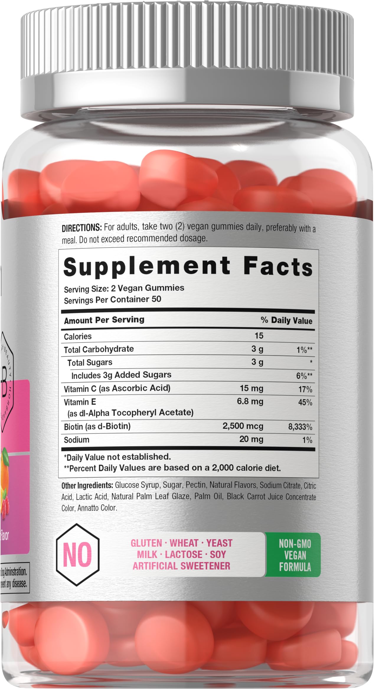 Horbäach Hair, Skin & Nails Gummies – 100 Count | Biotin | Non-GMO & Gluten Free