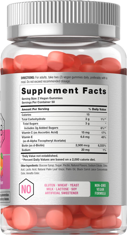 Horbäach Hair, Skin & Nails Gummies – 100 Count | Biotin | Non-GMO & Gluten Free