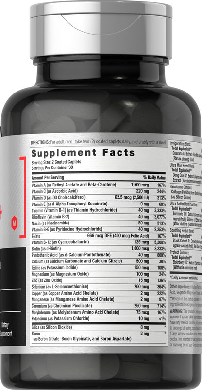 Horbäach Mens Multivitamins 50+ | 60 Caplets | Non-GMO & Gluten Free