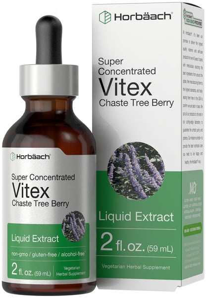Horbäach Vitex Berry Chasteberry Extract Tincture | 2 fl oz | Alcohol-Free, Vegetarian, Non-GMO