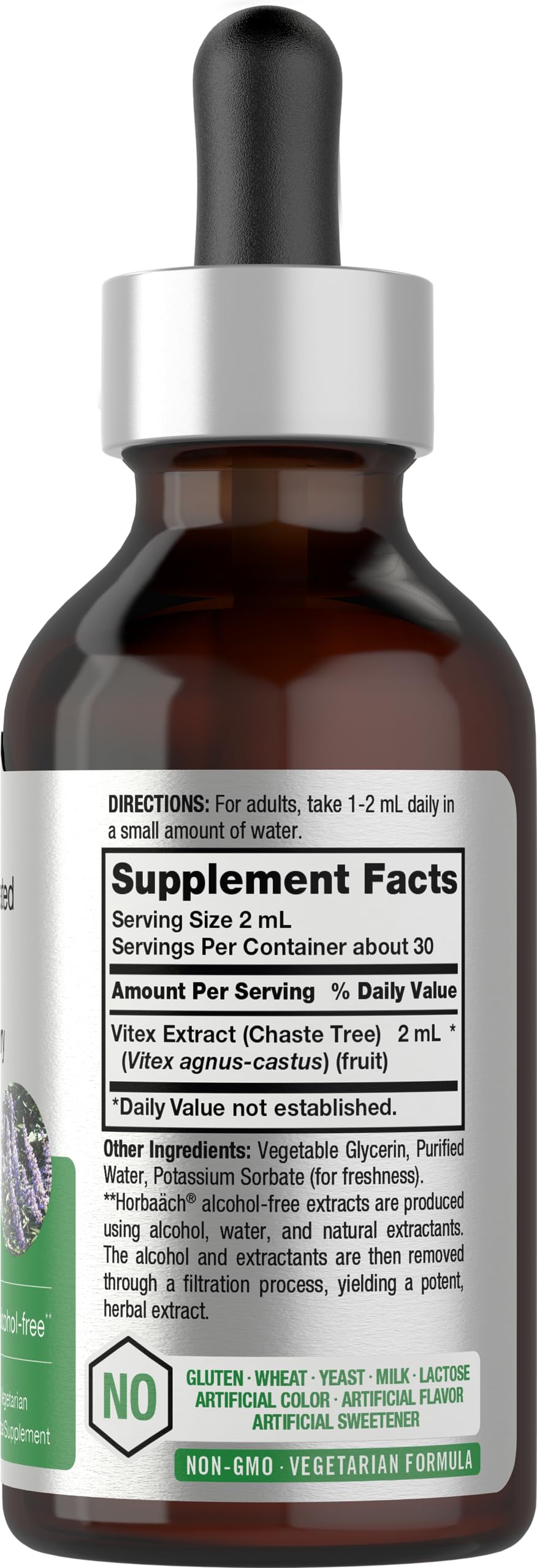 Horbäach Vitex Berry Chasteberry Extract Tincture | 2 fl oz | Alcohol-Free, Vegetarian, Non-GMO