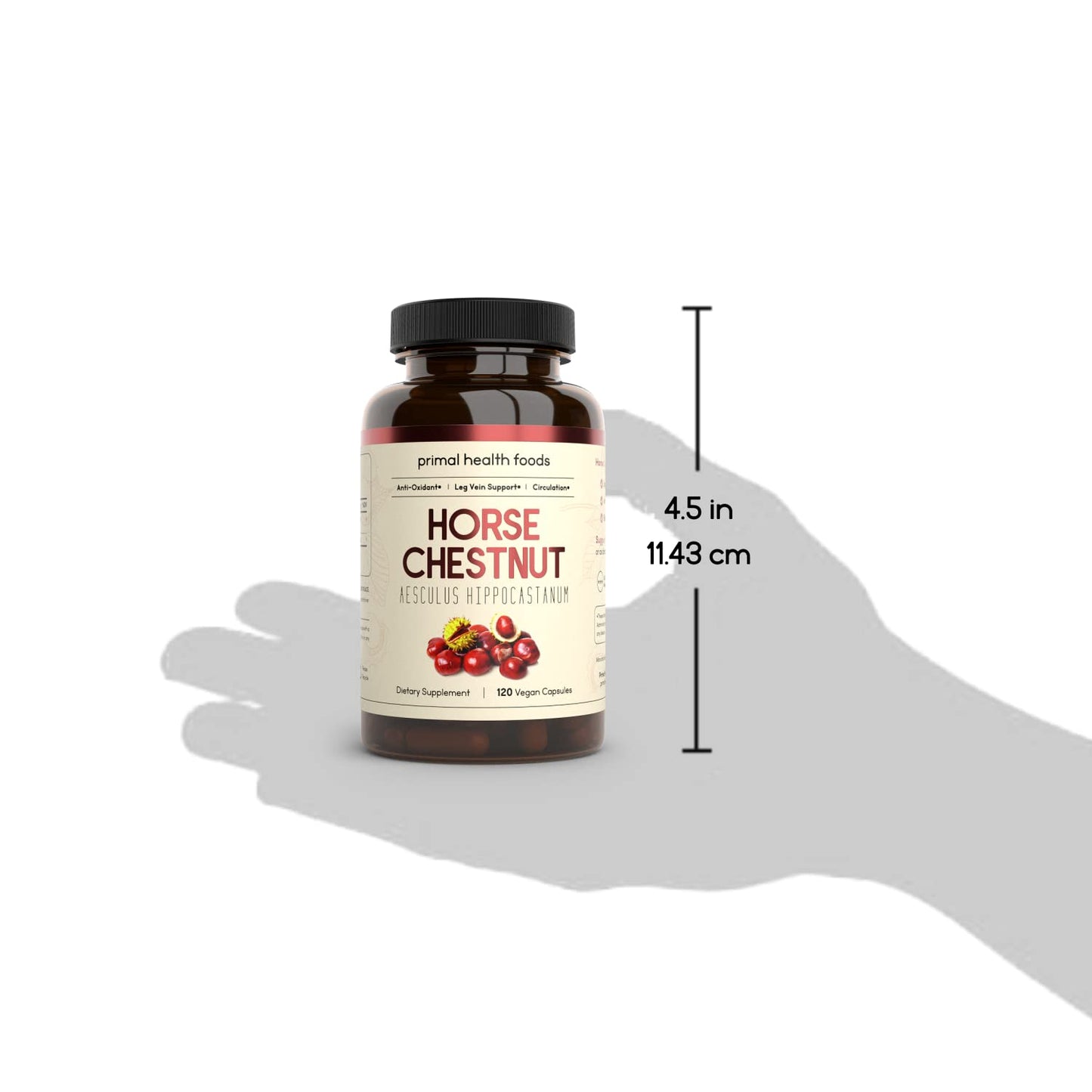 Primal Health Foods Horse Chestnut Extract 500 mg – 120 Servings | Varicose Veins & Blood Health | Vegetarian, Non-GMO & Gluten Free