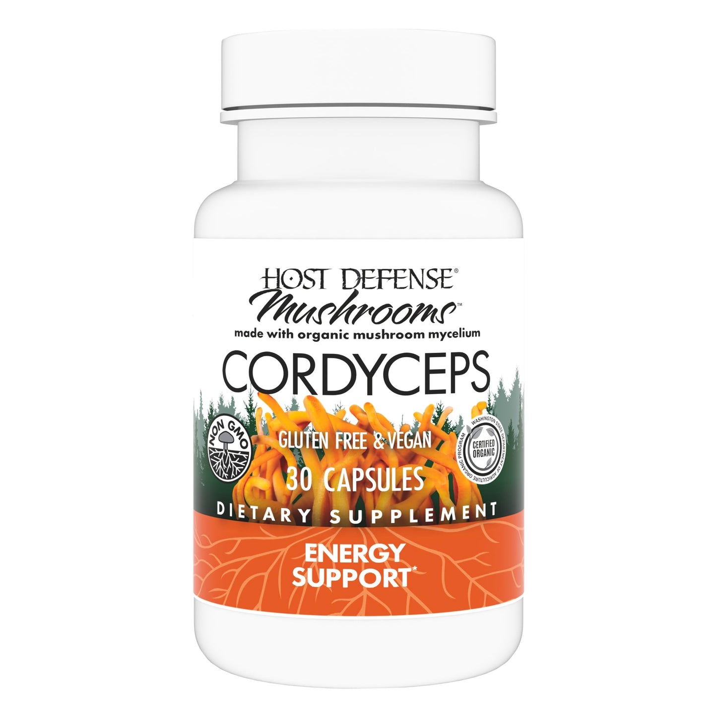 Host Defense Cordyceps Capsules – Immune & Energy Support (30 Capsules)
