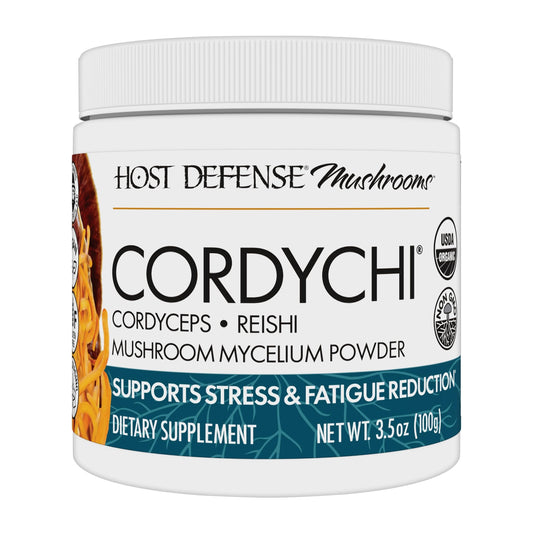 Host Defense CordyChi Powder – كورديسيبس وريشي للطاقة والمناعة والاسترخاء | 3.5 أونصة (66 جرعة)