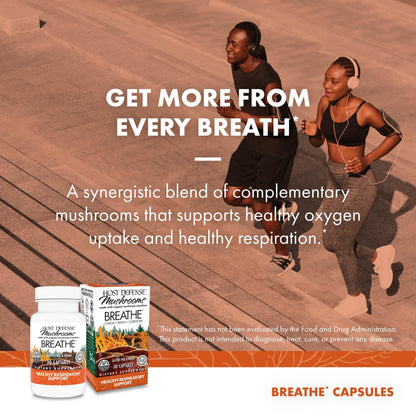 Host Defense Breathe Capsules – Immune & Respiratory Support Mushroom Supplement (30 Caps)