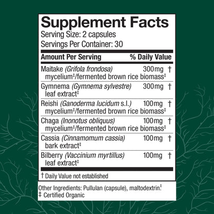 Host Defense MycoBotanicals Capsules – Reishi, Chaga & Maitake Mushroom Supplement (60 Capsules, 30 Servings)