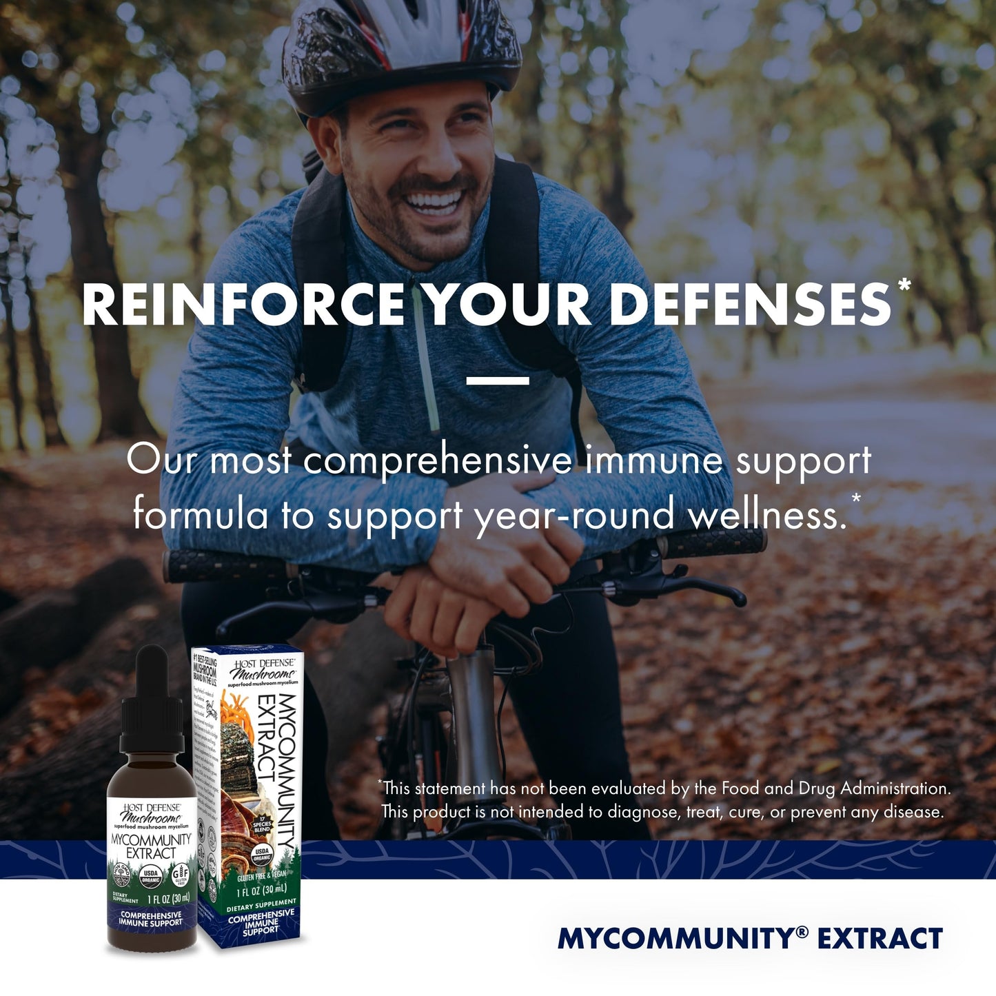 Host Defense MyCommunity Extract – 17-Species Mushroom Supplement for Immune Support | 1 fl oz