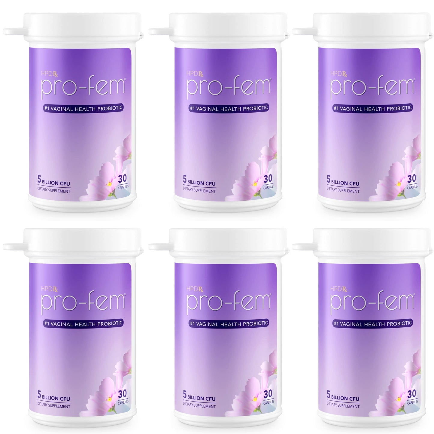 HPD Rx Pro-Fem Vaginal Health Probiotic (6-Pack) | pH Balance & UTI Support