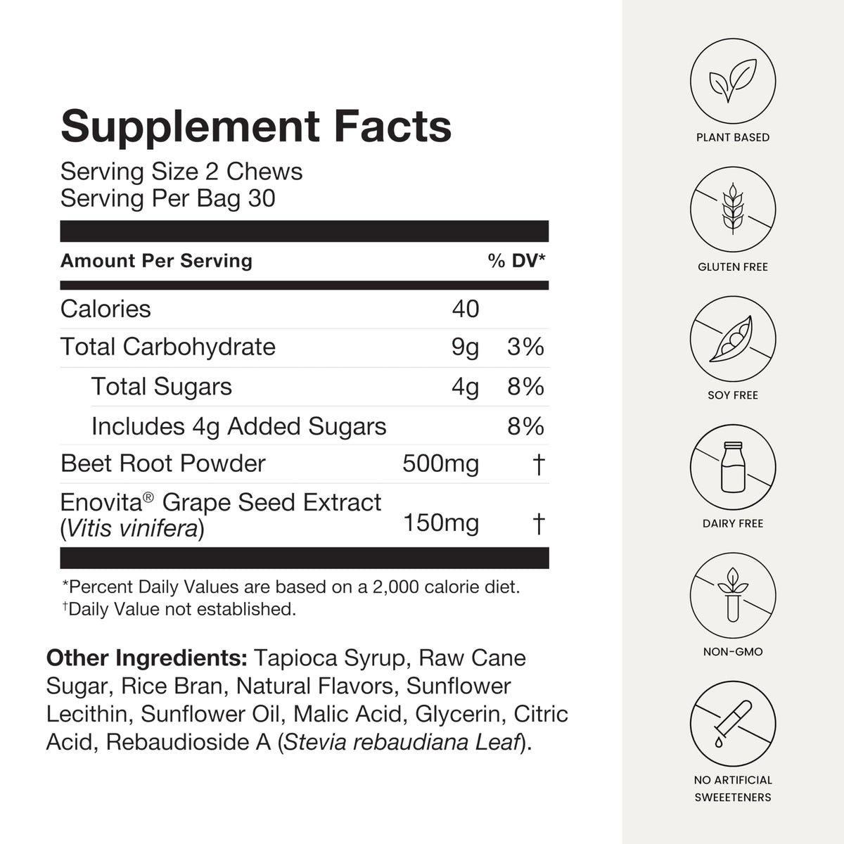 مكمل Humann SuperBeets للمضغ لدعم صحة القلب - دعم أكسيد النيتريك وضغط الدم