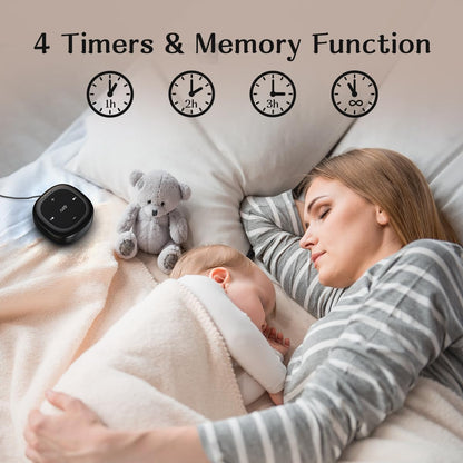 Hushing White Noise Sound Machine – 30 Sounds, 36 Volume Levels, 4 Timers, Memory