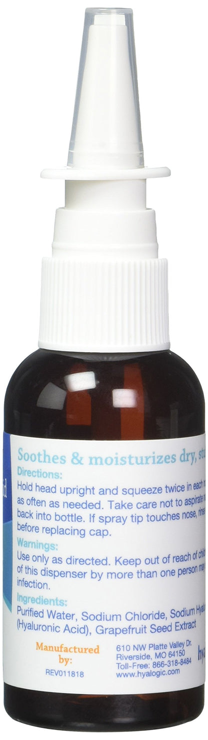 Hyalogic HylaMist Nasal Spray | Hyaluronic Acid Nasal Moisturizer for Dry Nose (2 oz)