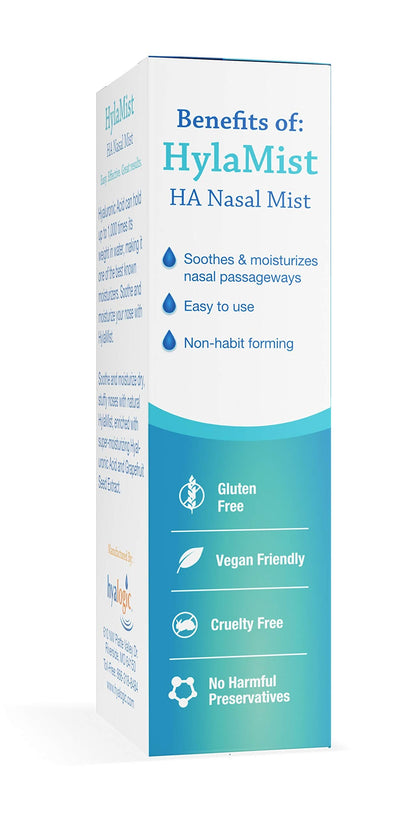Hyalogic HylaMist Nasal Spray | Hyaluronic Acid Nasal Moisturizer for Dry Nose (2 oz)