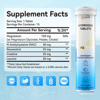 Hydrogen Water Tablets 12ppm with Magnesium – High-Concentration H2 for Brain Health