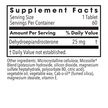 DHEA 25mg Supplement – Allergy Research Group | Hormone Support, Hypoallergenic, Soy-Free (60 Count)
