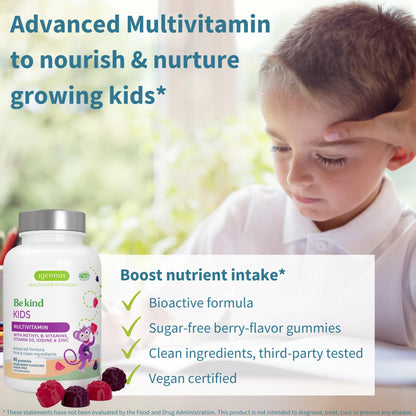 Igennus Methylated Kids Multivitamin Gummy – MTHFR Friendly, Sugar Free, 90 Gummies