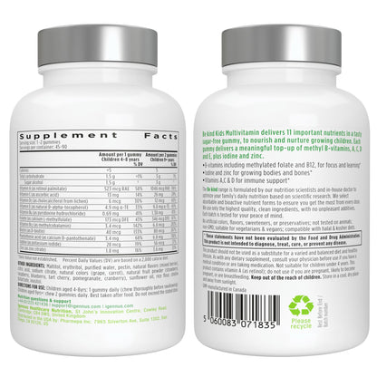 Igennus Methylated Kids Multivitamin Gummy – MTHFR Friendly, Sugar Free, 90 Gummies