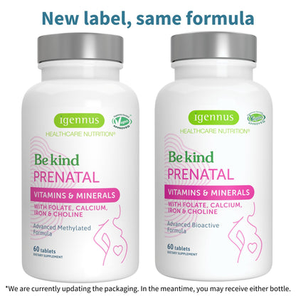 Igennus Methylated Prenatal Multivitamin for Women | High Absorption, MTHFR Folate, Gentle Iron, Vegan | 60 Tablets x 6