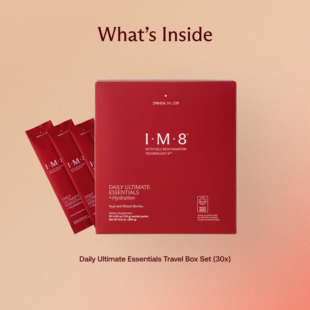 IM8 Daily Ultimate Essentials – All-in-One Multivitamin with 92 Nutrients, CoQ10, Probiotics, Greens (Vegan, Gluten-Free)