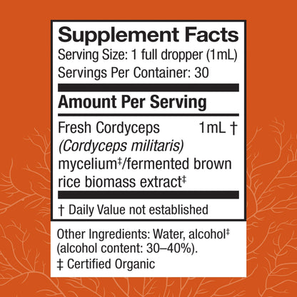 Host Defense Cordyceps Extract – Immune & Energy Support (1 fl oz)