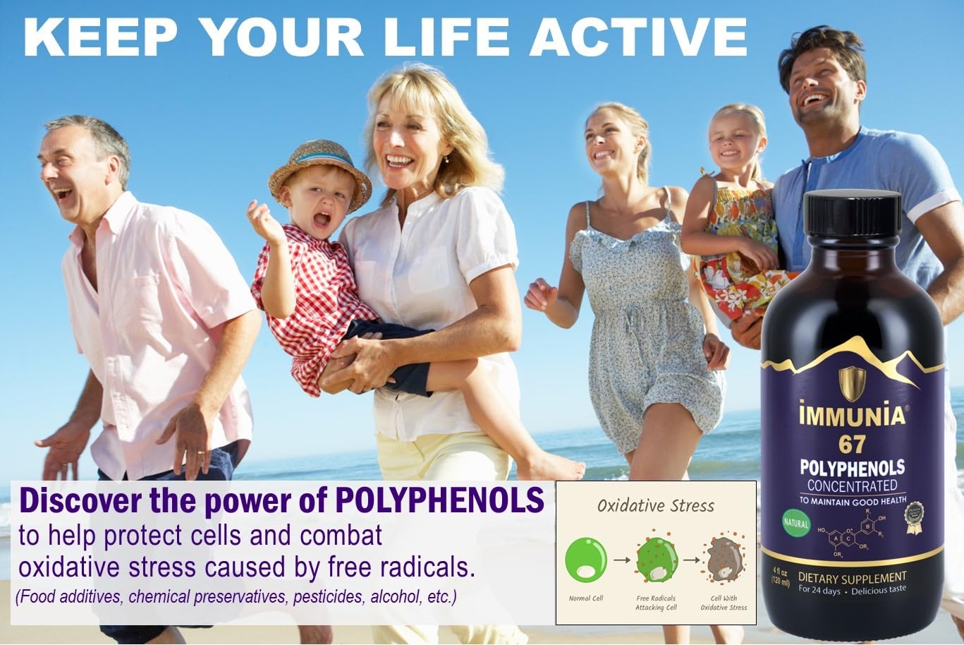 Immunia 67 Polyphenols: Elderberry Concentrate & Antioxidant Fruits – 24-Day Supply