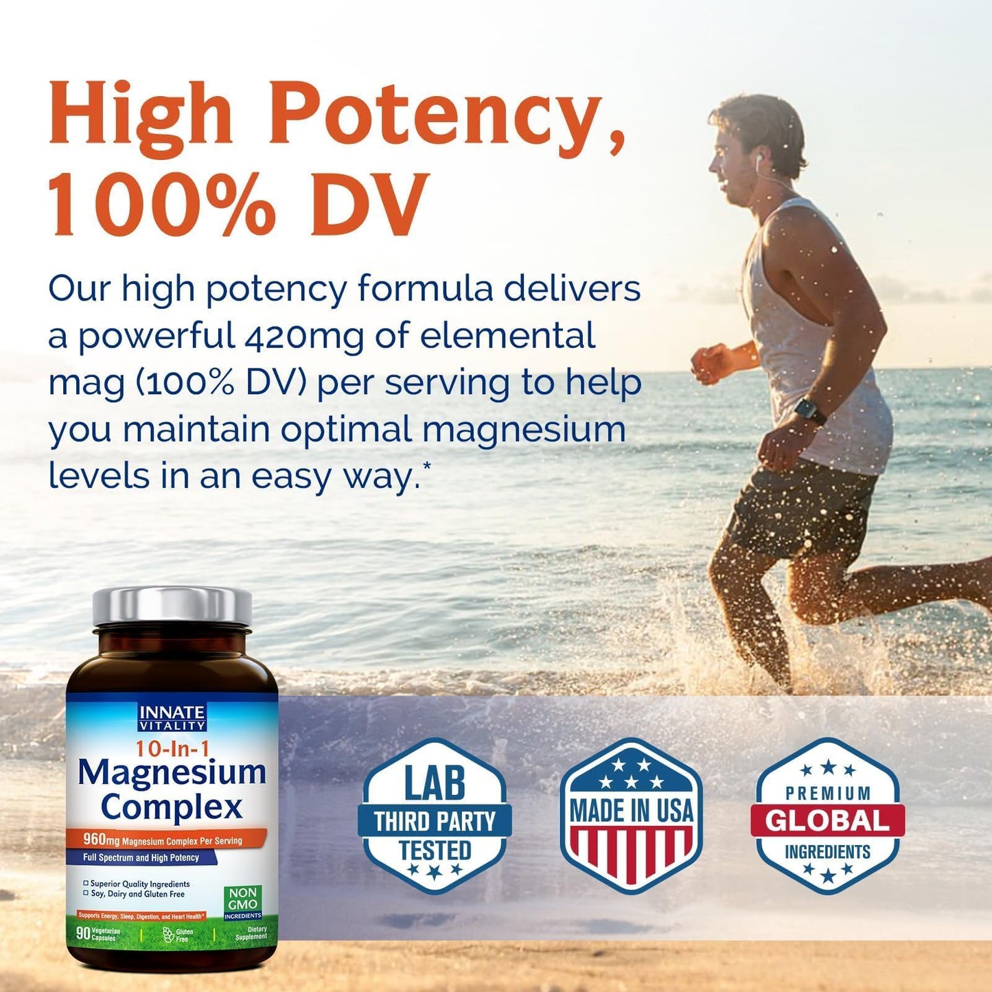 Innate Vitality 10-in-1 Magnesium Complex – 420mg Elemental Mg per Serving | Sleep, Digestion & Energy Support | 90 Vegan Caps