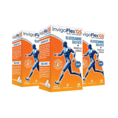 INVIGOFLEX Glucosamine Sulfate with Boswellia Serrata | Shellfish Free, Vegetarian Safe, Gluten Free - 3 Pack