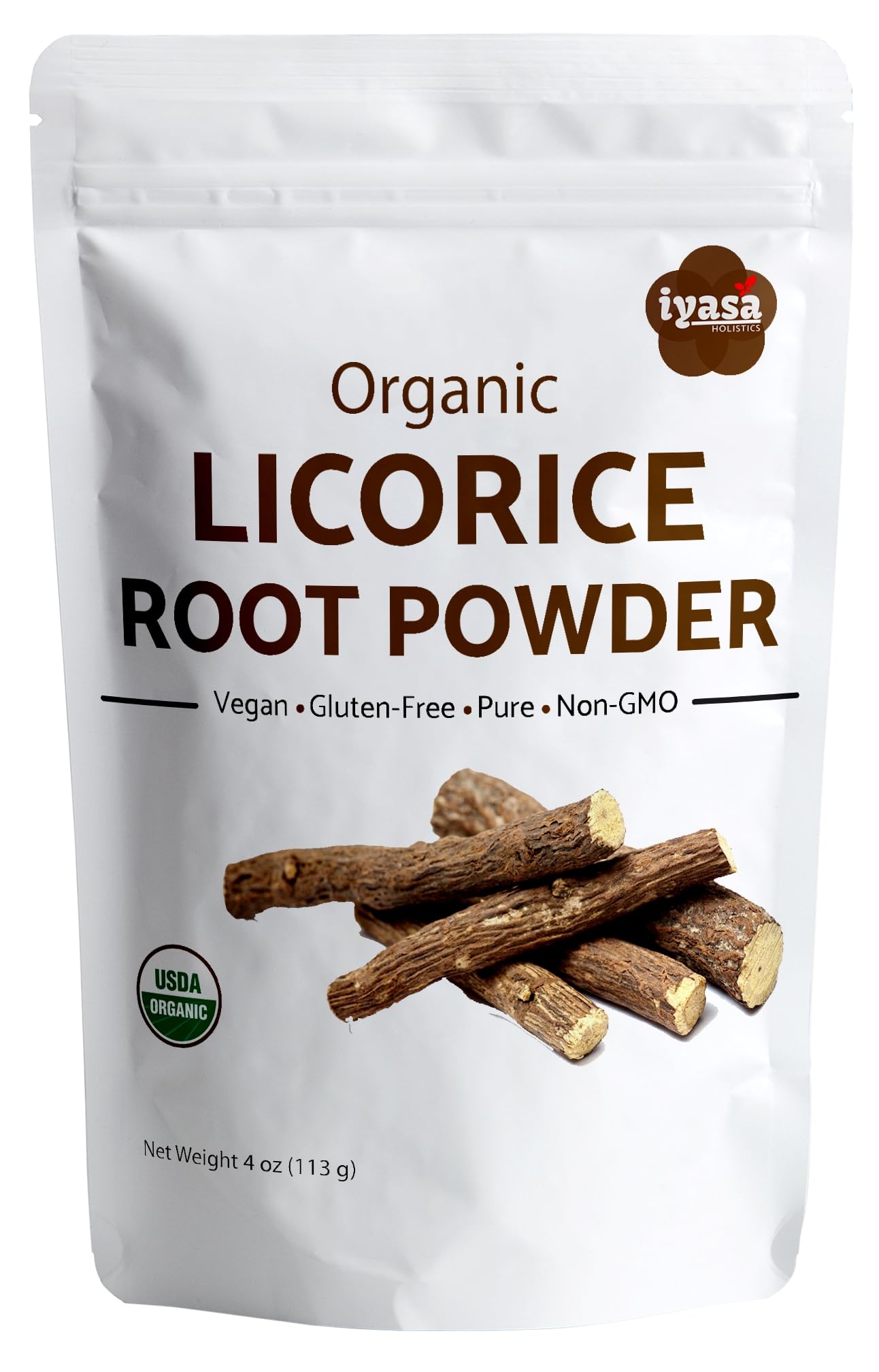 Iyasa Holistics Organic Licorice Root Powder – Mulethi (Glycyrrhiza glabra) 4 oz