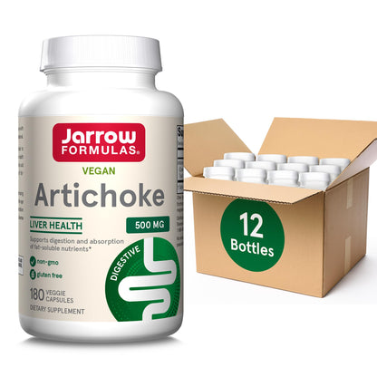 Jarrow Formulas Artichoke 500 mg Veggie Capsules – Liver Health & Digestion Support | Pack of 12