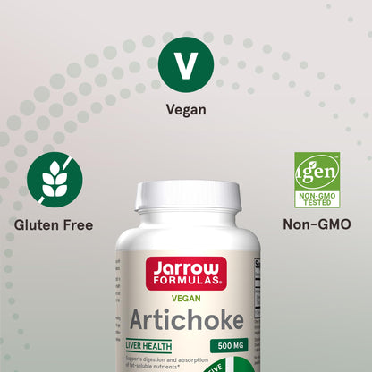 Jarrow Formulas Artichoke 500 mg Veggie Capsules – Liver Health & Digestion Support | Pack of 12