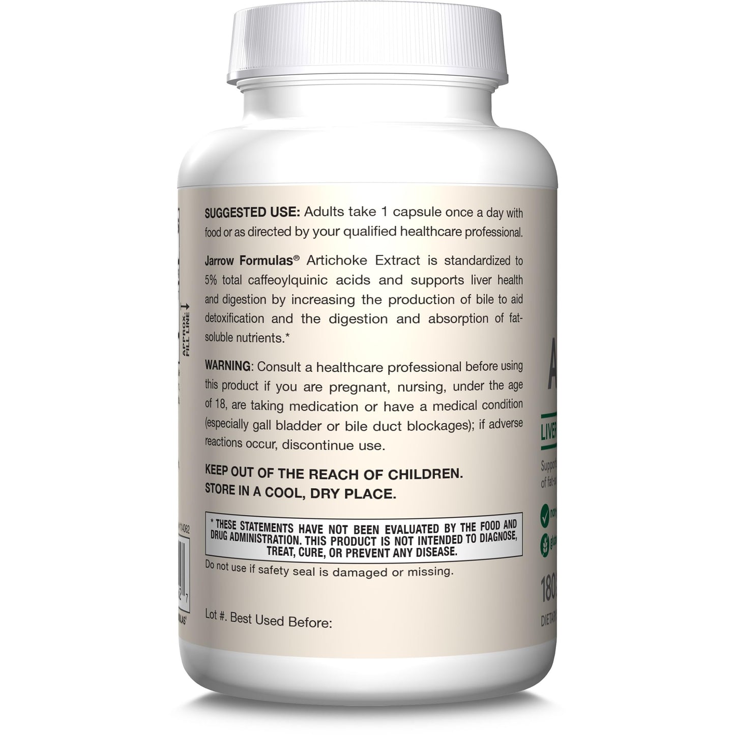 Jarrow Formulas Artichoke 500 mg Veggie Capsules – Liver Health & Digestion Support | Pack of 12
